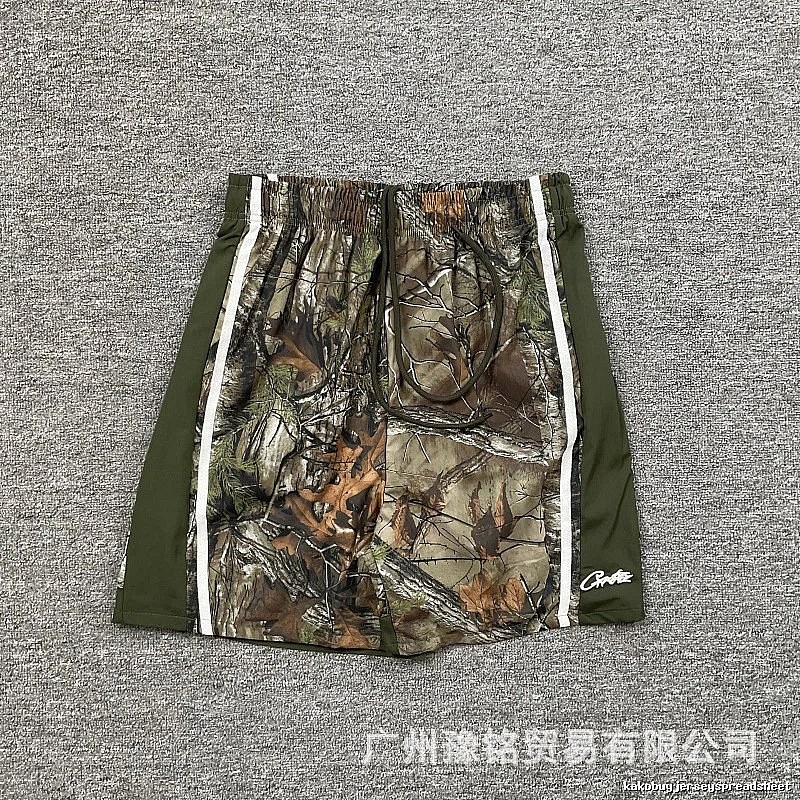 Corteiz Street Style Camouflage Army Green Athletic Shorts