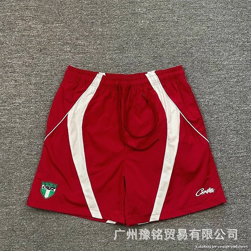Corteiz Team Logo Street Style Red and White Sports Shorts