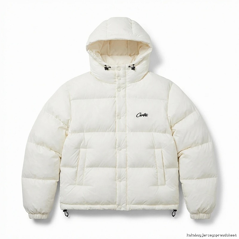 Corteiz trendy brand simple style white cotton-padded coat