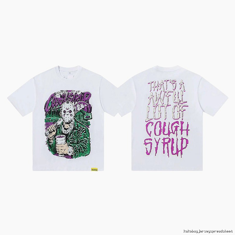 COUGH SYRUP Jason Print Street Style White T-shirt