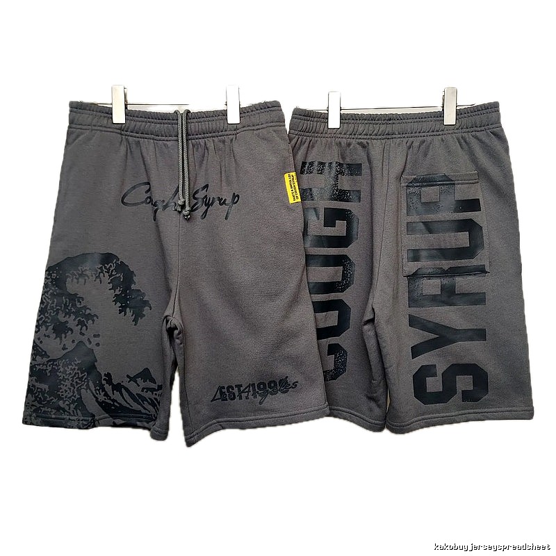 COUGH SYRUP Printed Street Style Grey Shorts