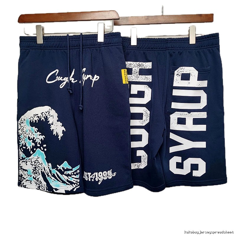 COUGH SYRUP Ukiyo-e Street Style Navy Shorts