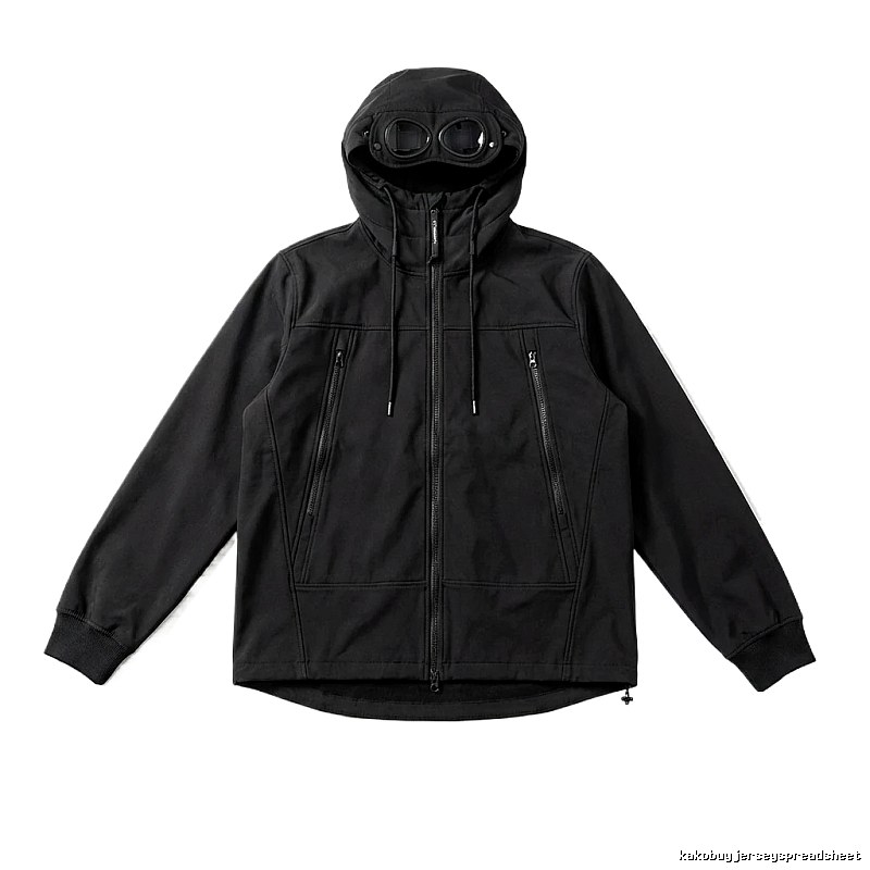 C.P. hooded simple style black coat