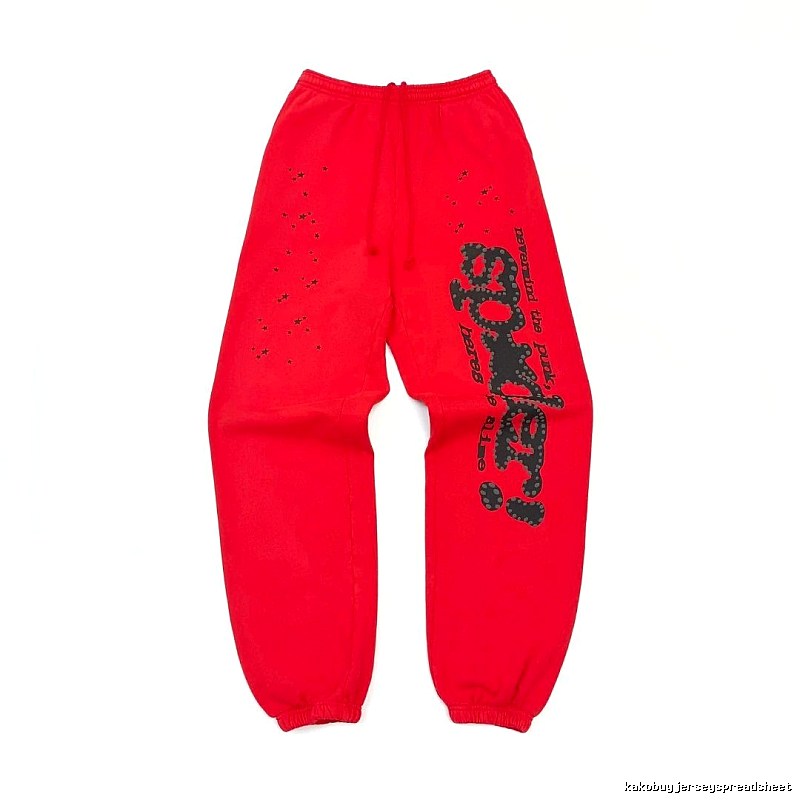 Daily Logo Sweatpants by Sp5der - Red