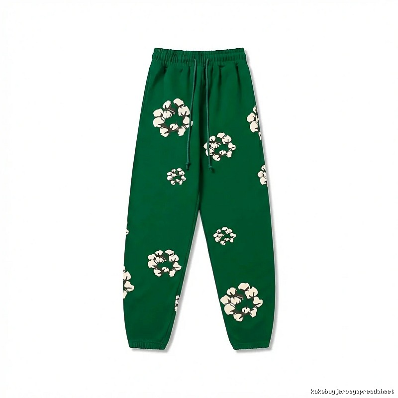 DENIM TEARS Floral Retro Green Sweatpants