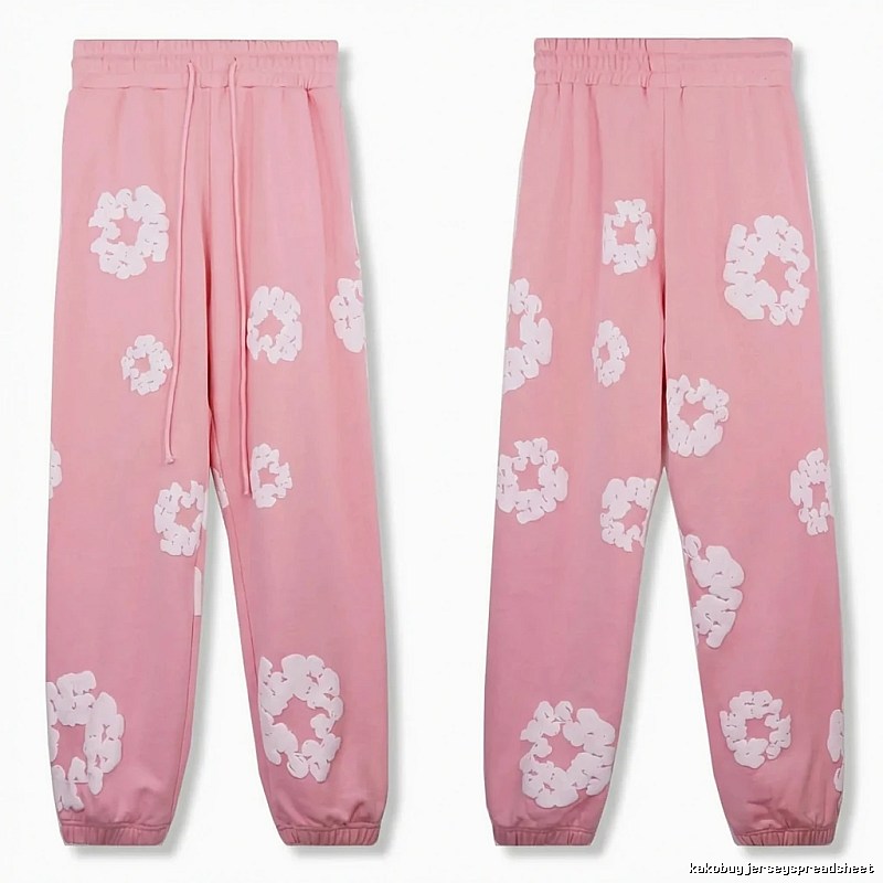 DENIM TEARS Flower Pink Sweatpants