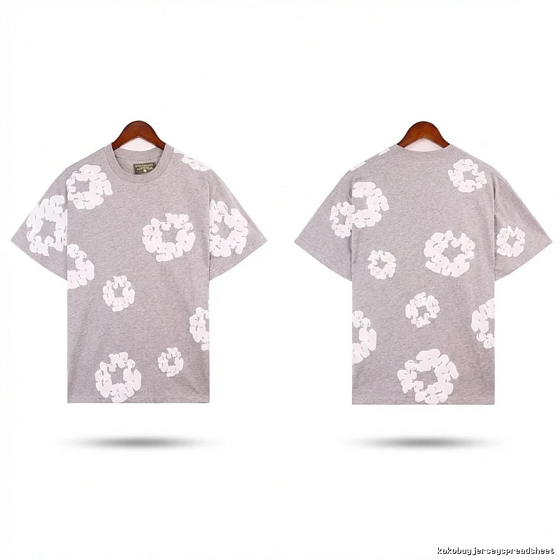 DENIM TEARS Printed Casual Grey T-shirt