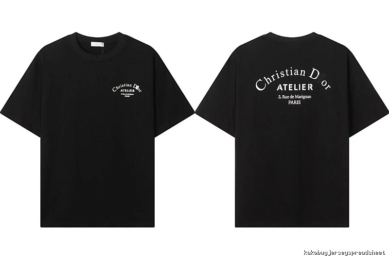 Dior ATELIER Minimalist Style Black Short-Sleeve T-Shirt