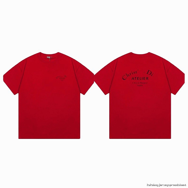 Dior Atelier Minimalist Style True Red Short-sleeve T-shirt