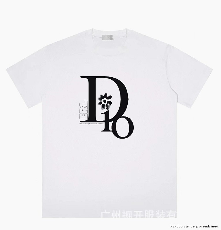 Dior Co-branded Trendy Style Printed White T-Shirt