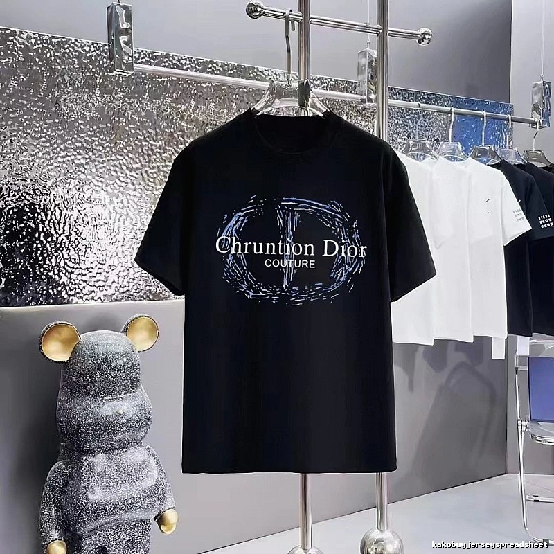 Dior Couture Light Luxury Style Black T-Shirt