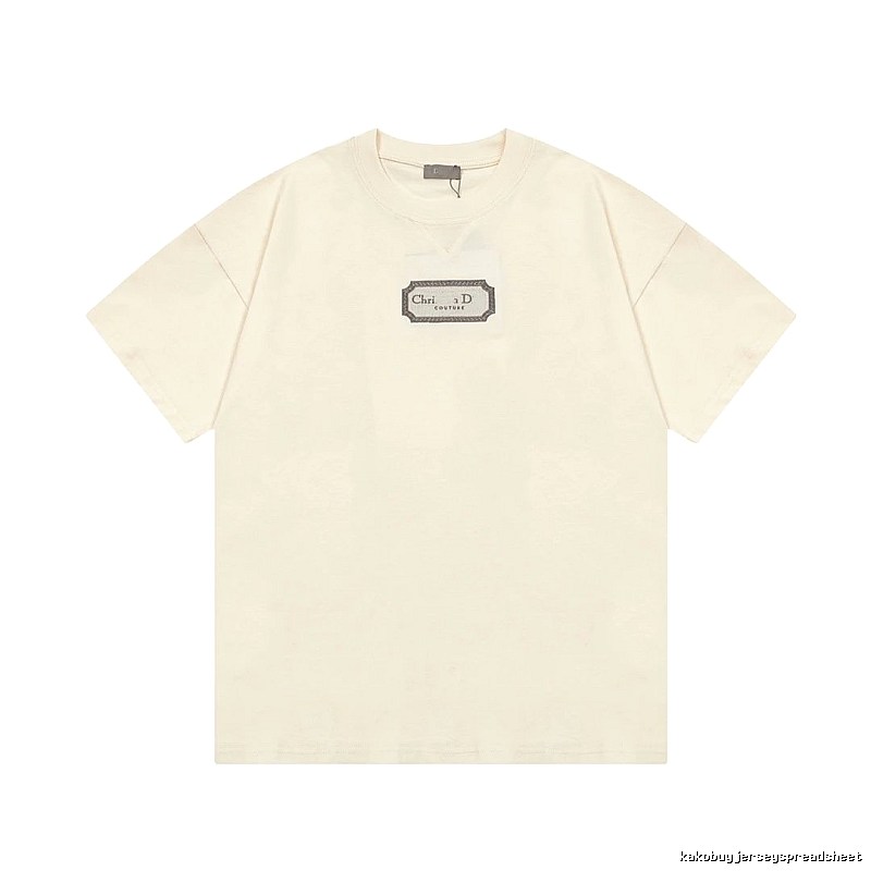 Dior Couture Minimalist Style Off-White Short-sleeve T-shirt