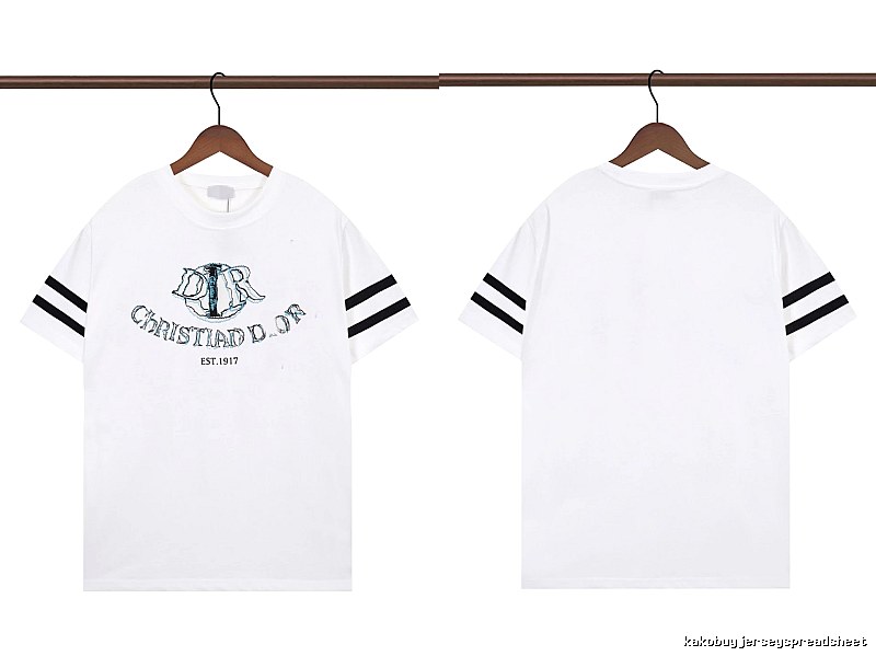 Dior Embroidered Collection Vintage Style White Short-sleeve T-shirt