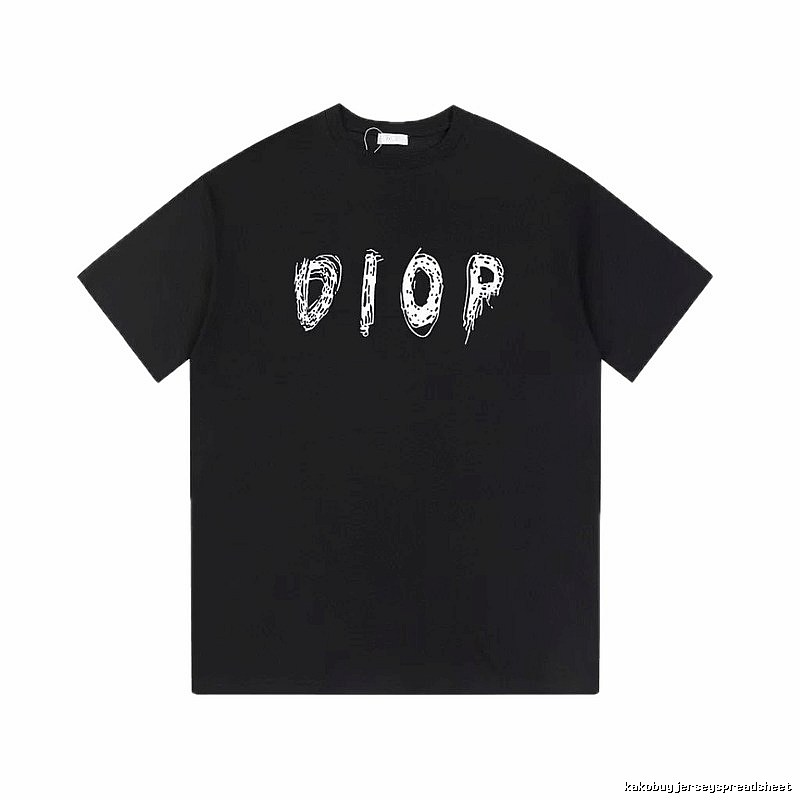 Dior Graffiti Street Style Black Short-sleeve T-shirt
