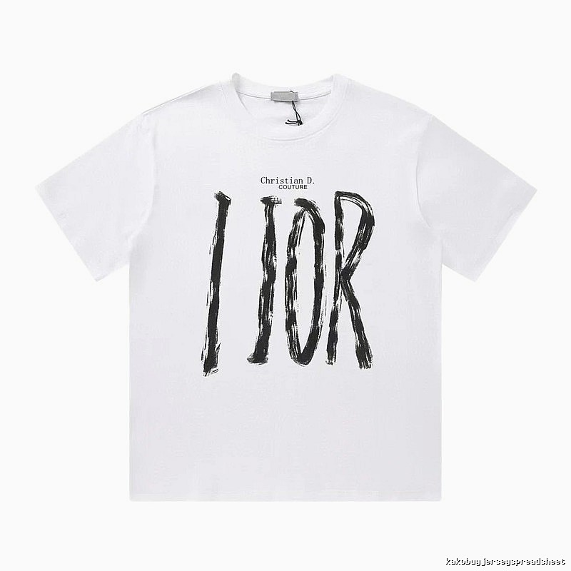 Dior Haute Couture Graffiti Casual Style White T-Shirt