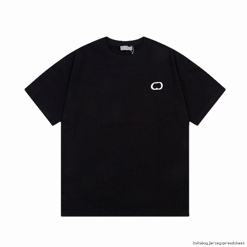 Dior Minimalist Style Embroidered Black Short-sleeve T-shirt