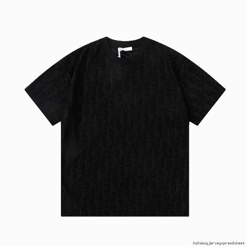 Dior Monogram All-over Print Light Luxury Style Black T-Shirt