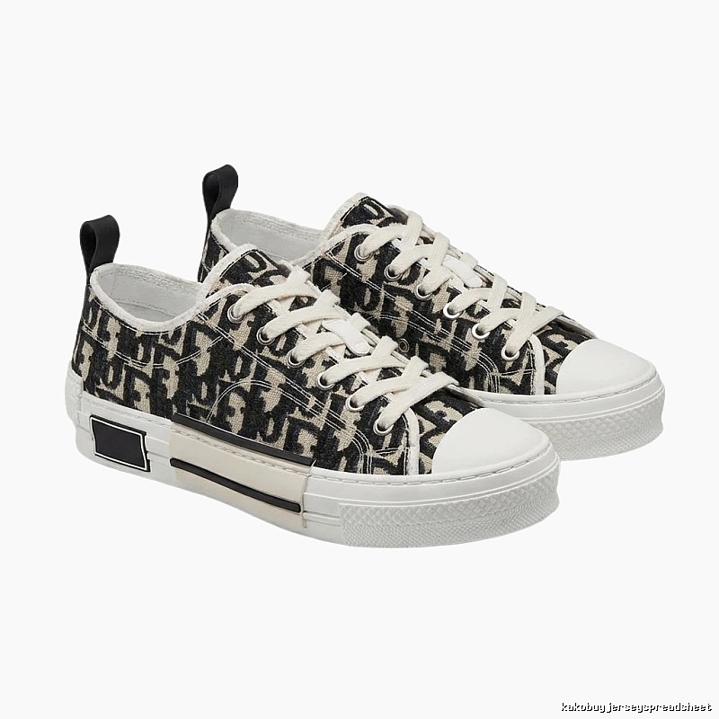 Dior monogram style black and white canvas shoes