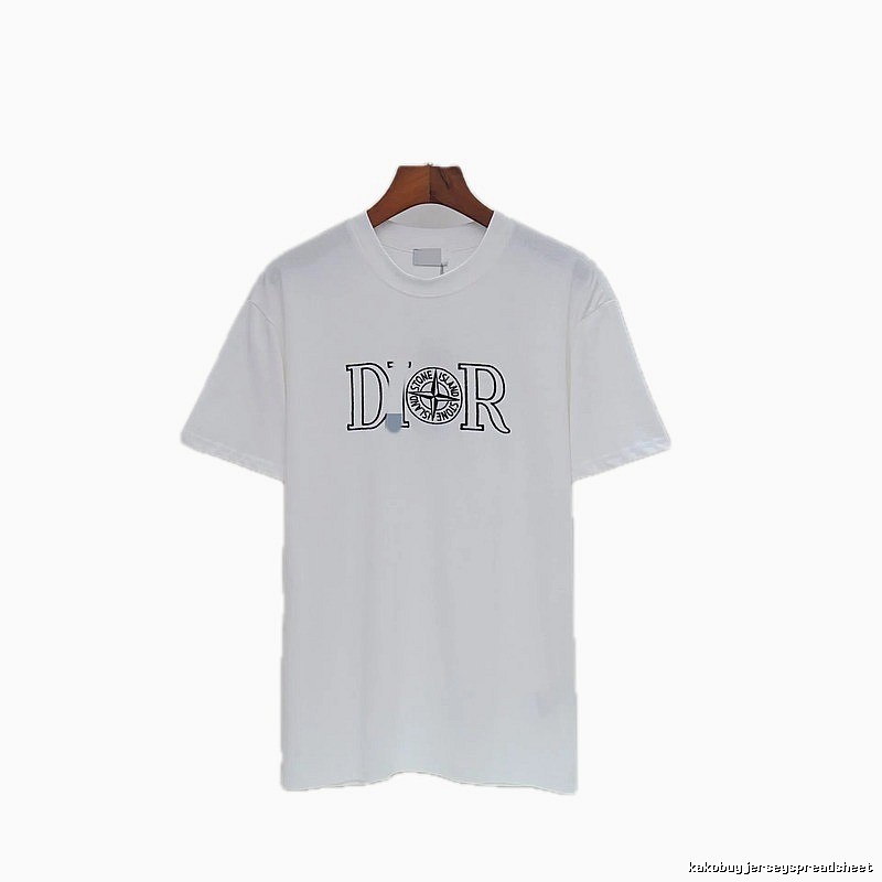 Dior x Stone Island Co-branded Casual Style White T-Shirt