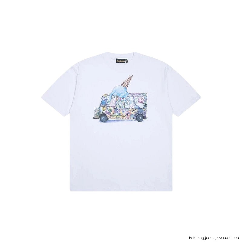 DREW Graffiti Ice Cream Truck Street Style White T-shirt