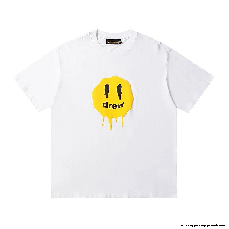 DREW Melted Smiley Streetwear White Short Sleeve T-shirt