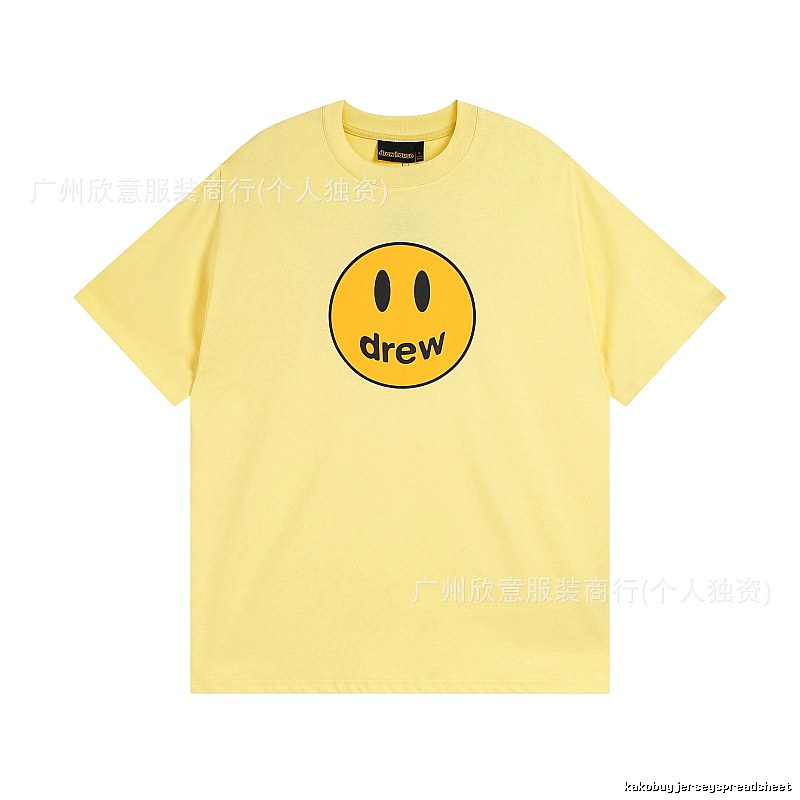 DREW Smiley Face Series Street Style Light Yellow T-shirt