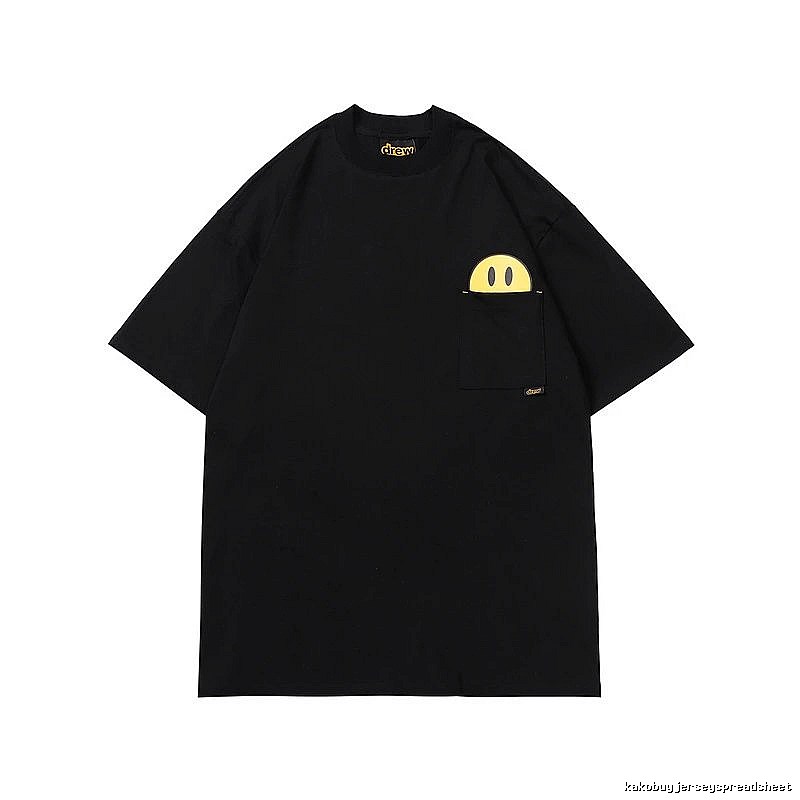 DREW Smiley Pocket Street Style Black T-Shirt