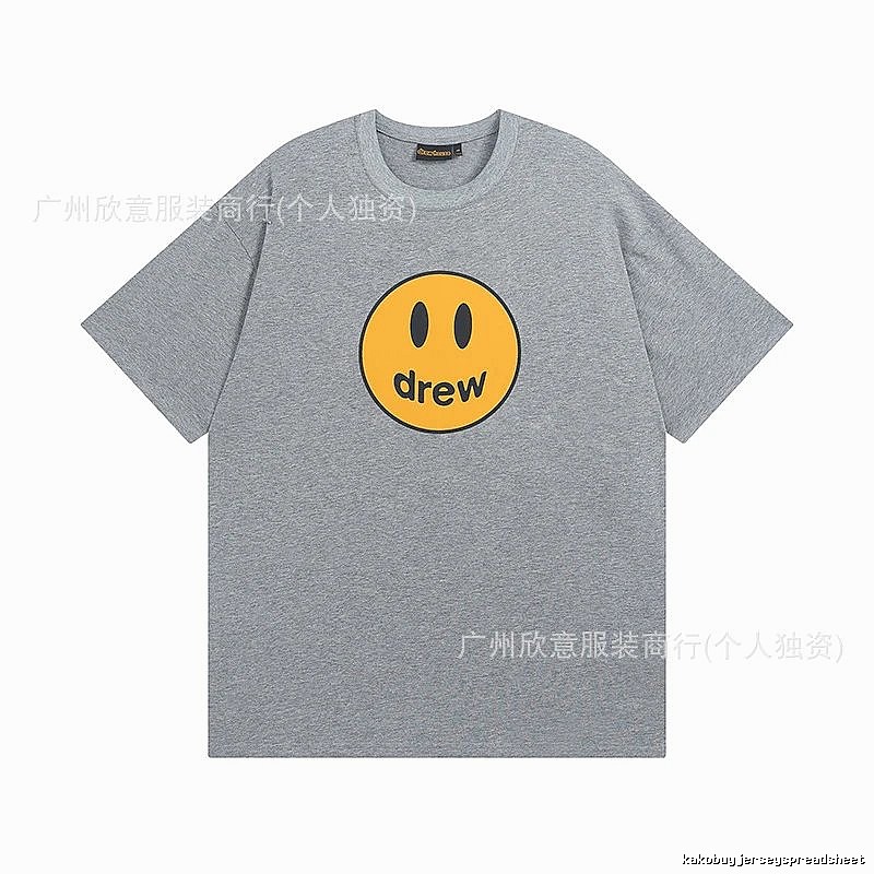 DREW Smiley Series Street Style Gray T-shirt