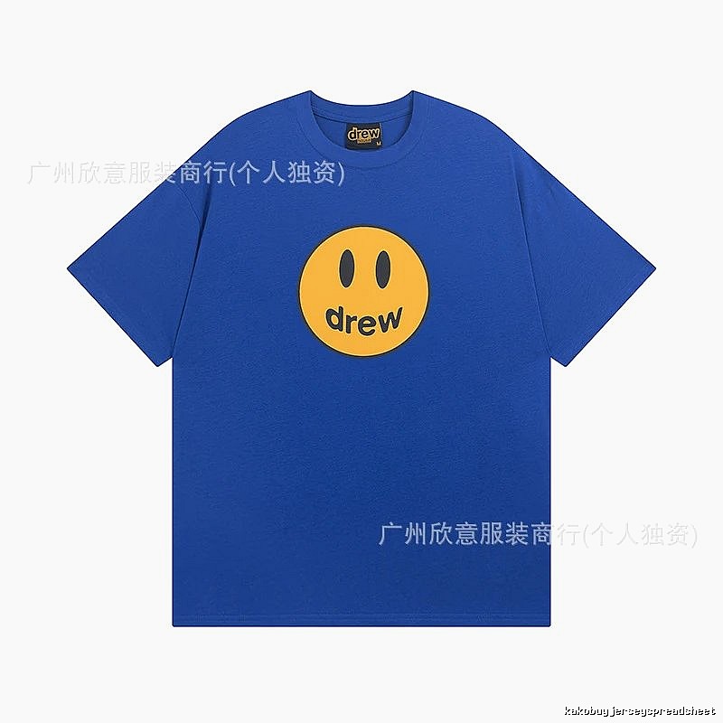 DREW Smiley Street Style Klein Blue Short Sleeve T-shirt