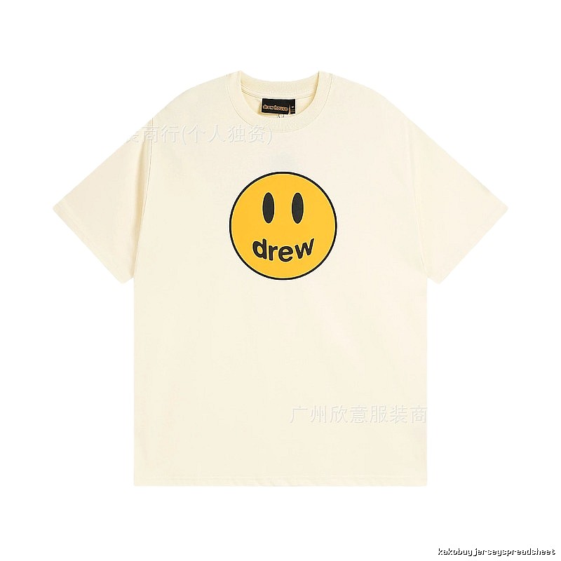 DREW Smiley Street Style Off-white Short Sleeve T-Shirt