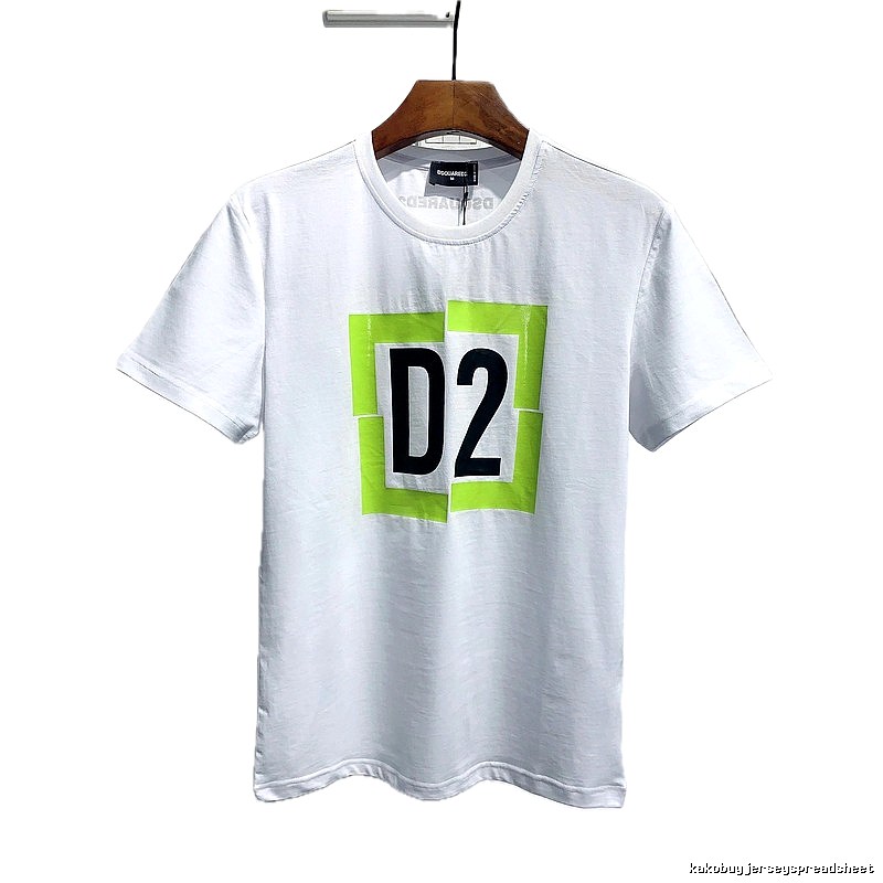 DSQ D2 Streetwear Brand White Casual Short-sleeve T-shirt