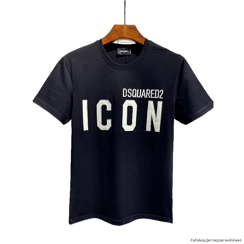 DSQ ICON Trendy Streetwear Style Black Short-sleeve T-shirt