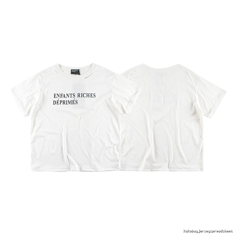 ERD Letter Ripped Street Style White T-Shirt