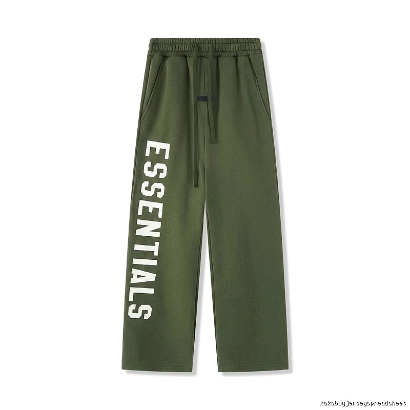 ESSENTIALS Military Green Wide-Leg Pants