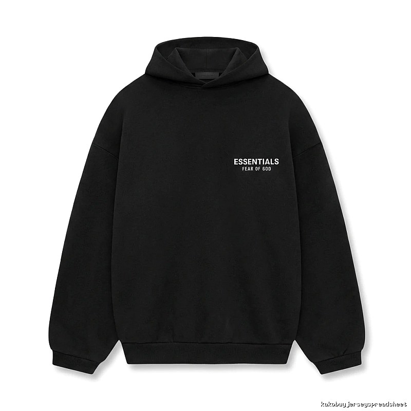 ESSENTIALS minimalist style black hoodie