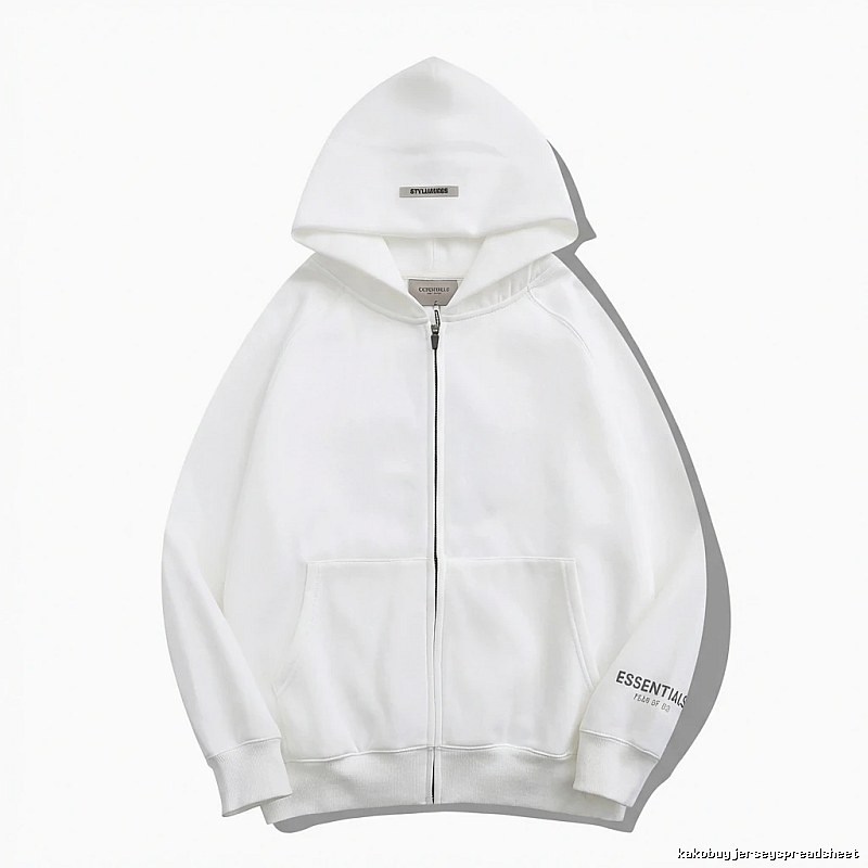 ESSENTIALS minimalist style white hoodie