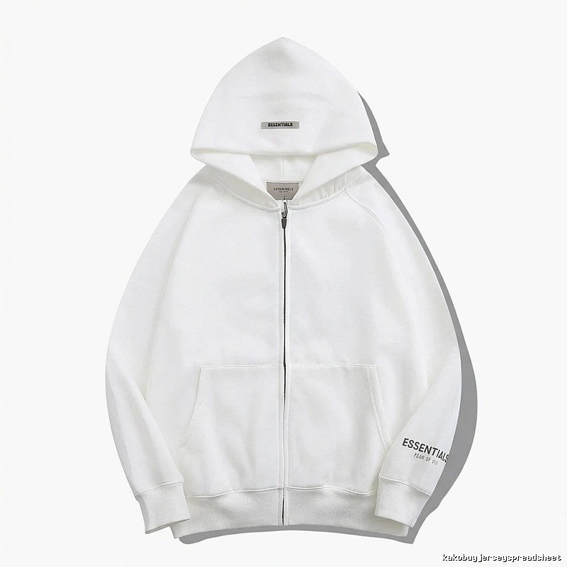 ESSENTIALS minimalist style white hoodie