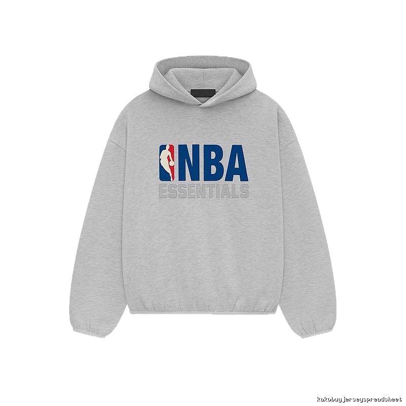 ESSENTIALS NBA-style light gray hoodie