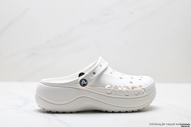 Fashionable white Crocs clogs