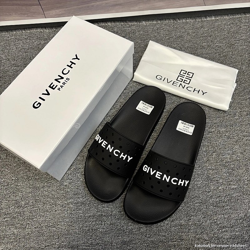 Givenchy Letter Cut-out Light Luxury Style Black Slides