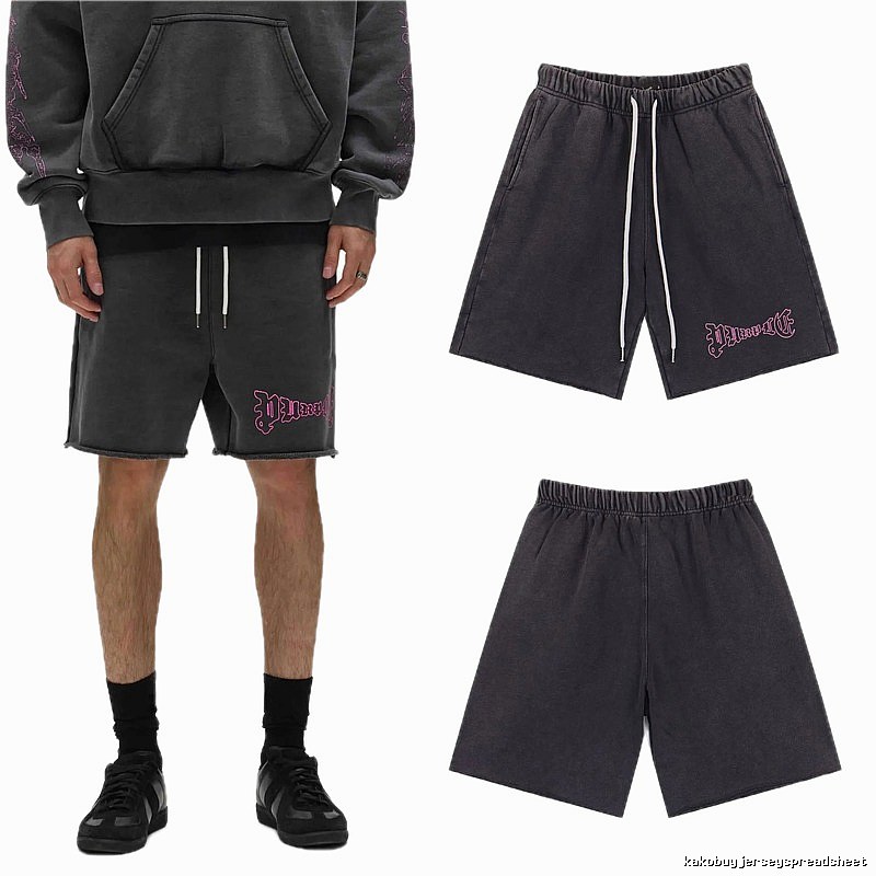 Godspeed Printed Gothic Style Charcoal Gray Shorts