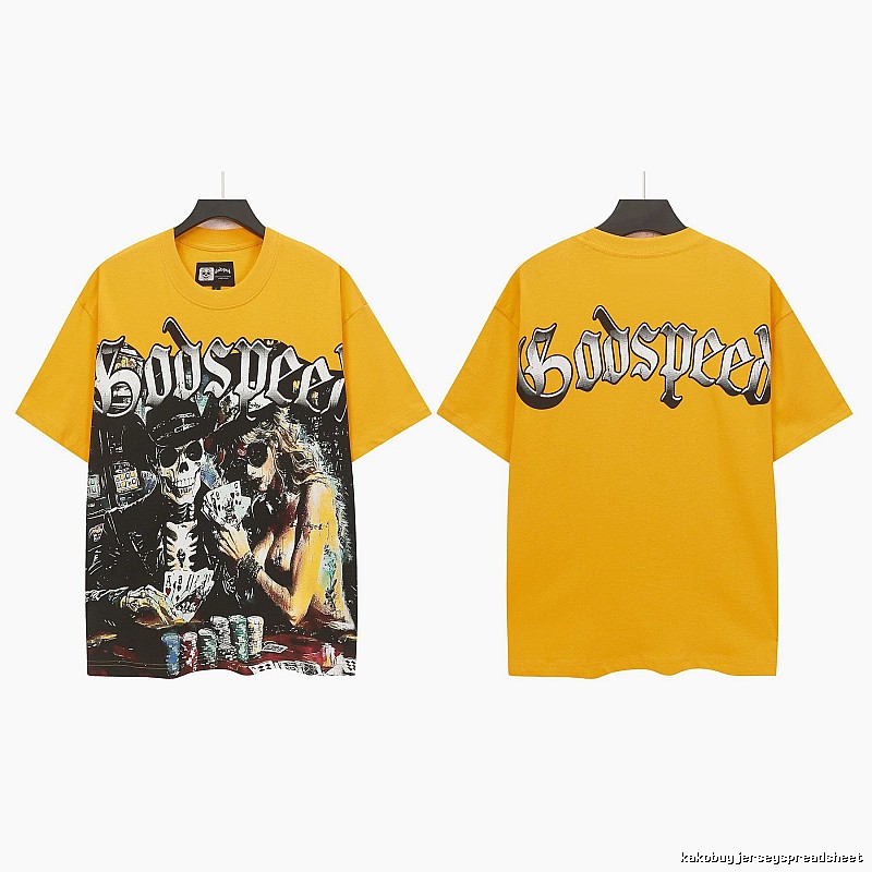 Godspeed Skull Poker Street Style Yellow T-shirt