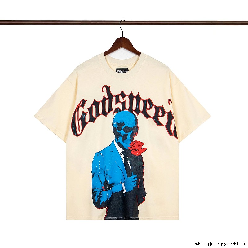 Godspeed Skull Print Street Style Beige T-shirt