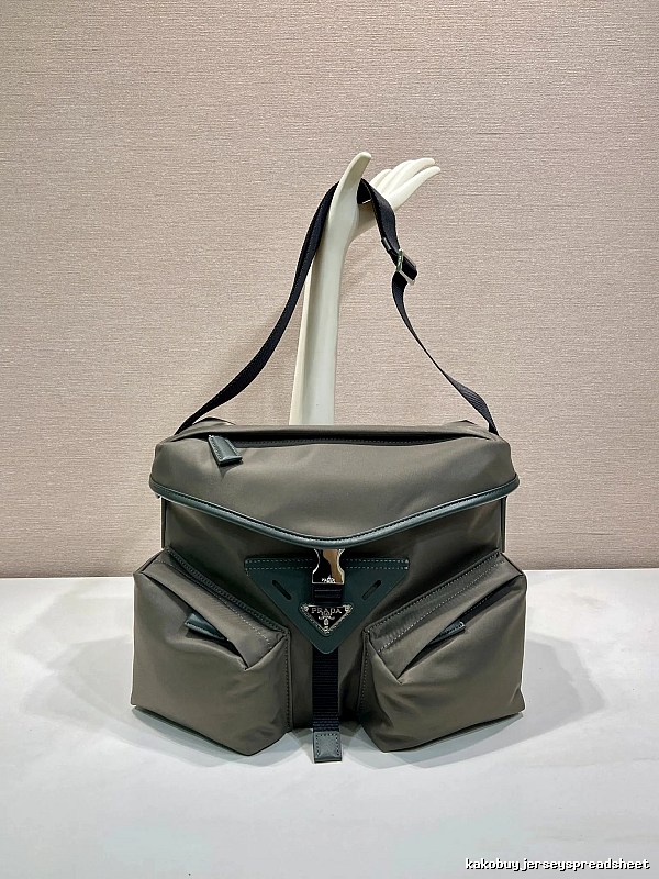 Gray Geometric Shoulder Bag Prada Shoulder Bag for Daily Rotation