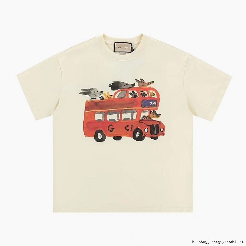 Gucci Bus Print Whimsical Style Off-white T-Shirt