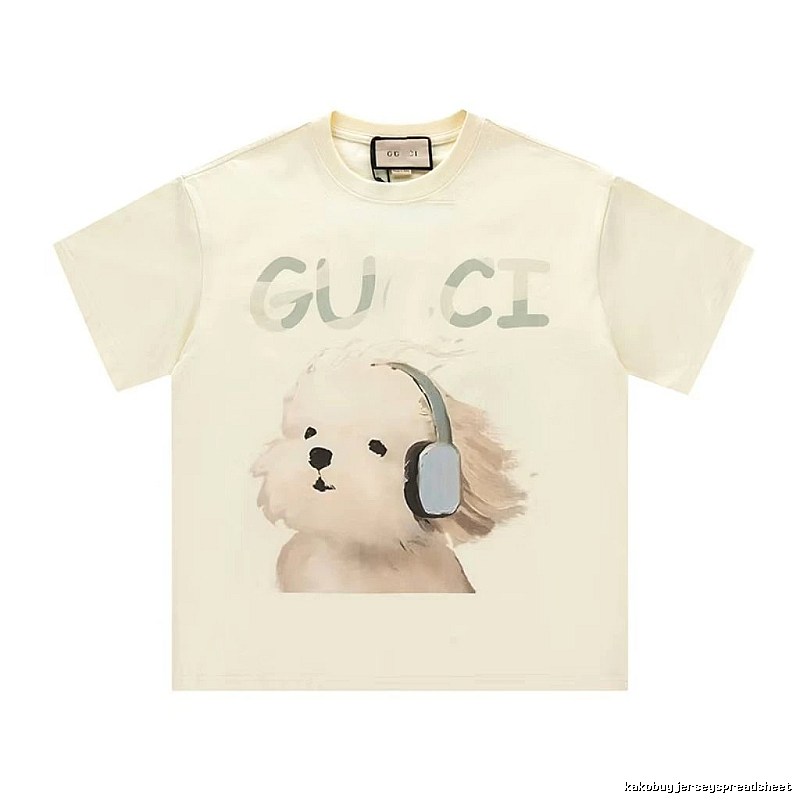 Gucci Dog Print Casual Style Off-white T-shirt