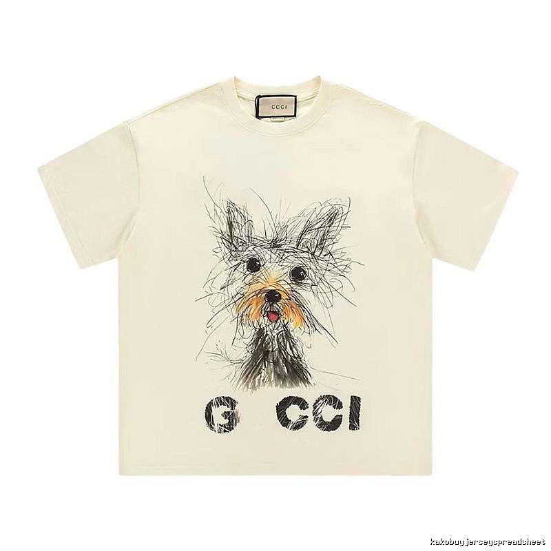 Gucci Puppy Graffiti Casual Style Off-white T-Shirt