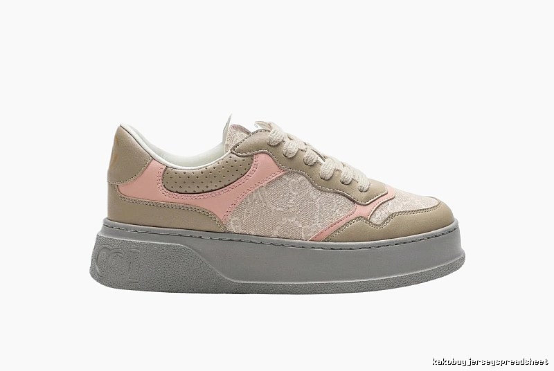 Gucci retro-style pink and brown sports shoes