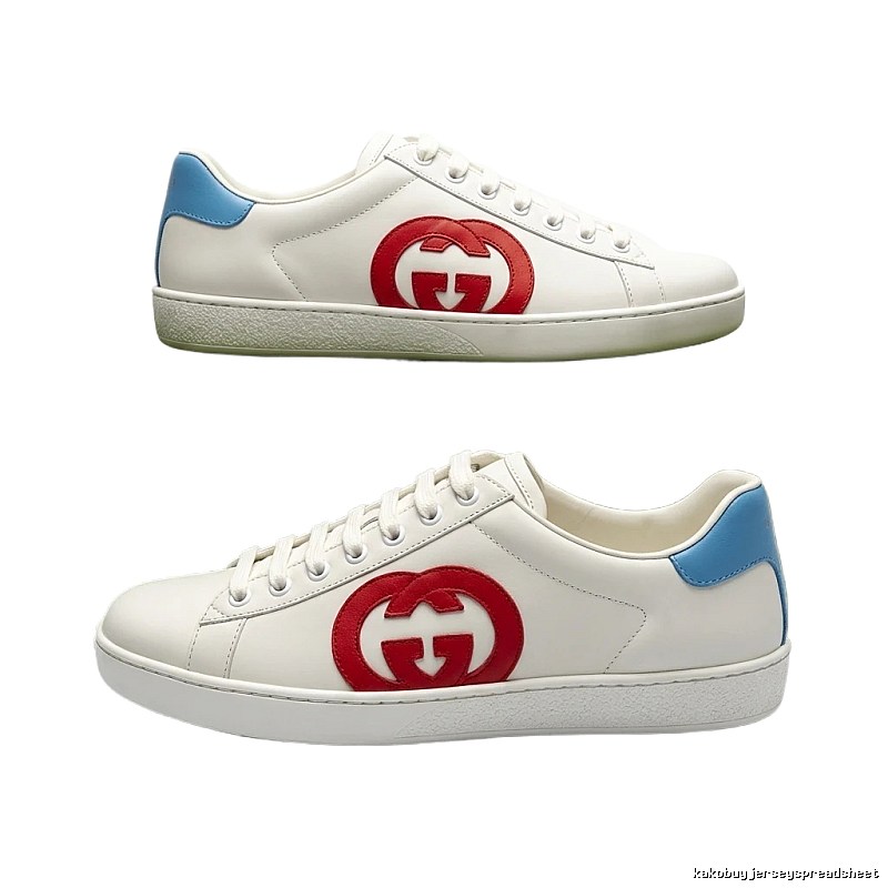 Gucci retro-style white, red and blue sneakers