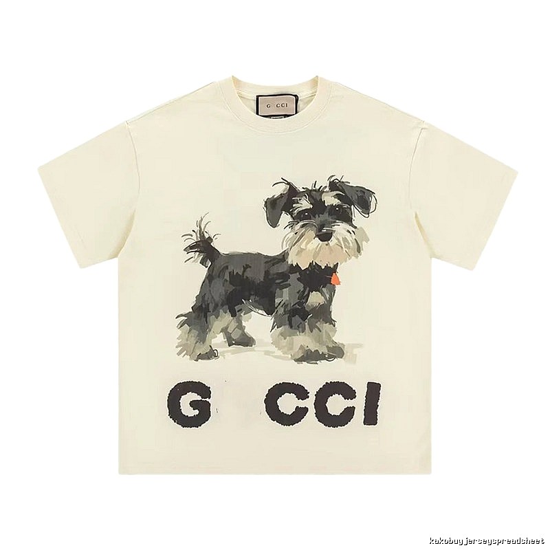 Gucci Schnauzer Print Off-white Casual T-shirt